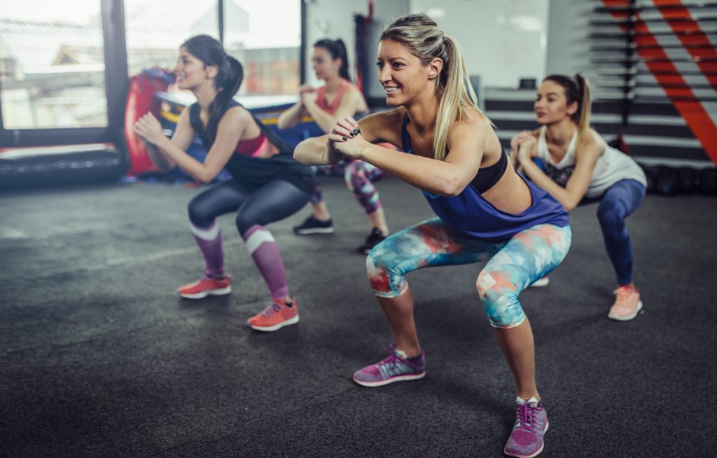 Group Of Athlete Women Exercising At The Gym Fitness Women Exercising At Gym Hfitness 